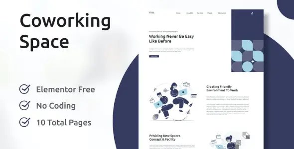 Vinic – Coworking Space Elementor Template Kit